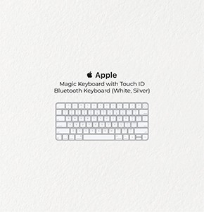 APPLE Magic Keyboard with Touch ID Bluetooth Laptop Keyboard (White, Silver)